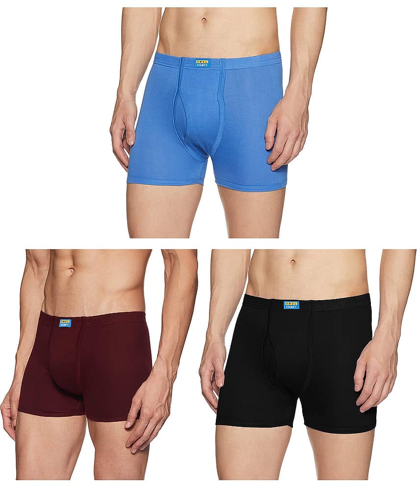 Amul comfy Multicolor Cotton Men's Trunks ( Pack of 3 )