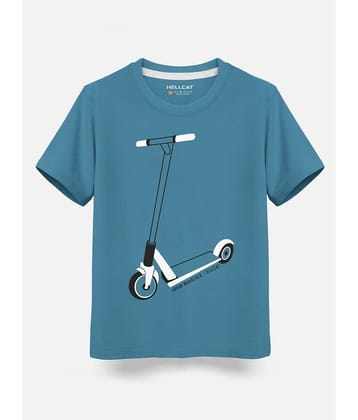 HELLCAT Pack of 1 Boys Cotton Blend T-Shirt ( Turquoise )