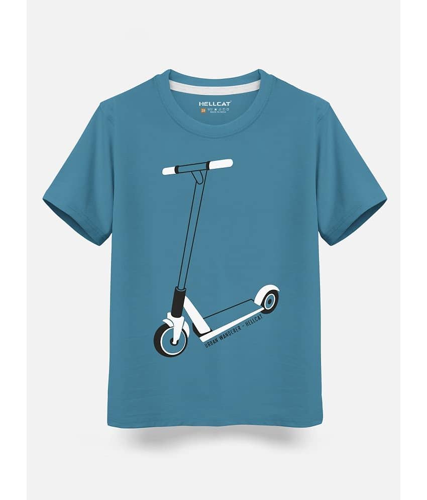 HELLCAT Pack of 1 Boys Cotton Blend T-Shirt ( Turquoise )