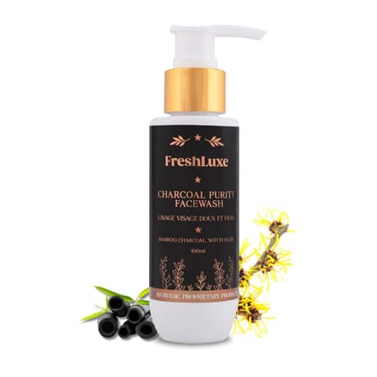 Charcoal Purity Facewash | Deep Cleansing & Detox | Bamboo Charcoal & Witch Hazel- 100ml