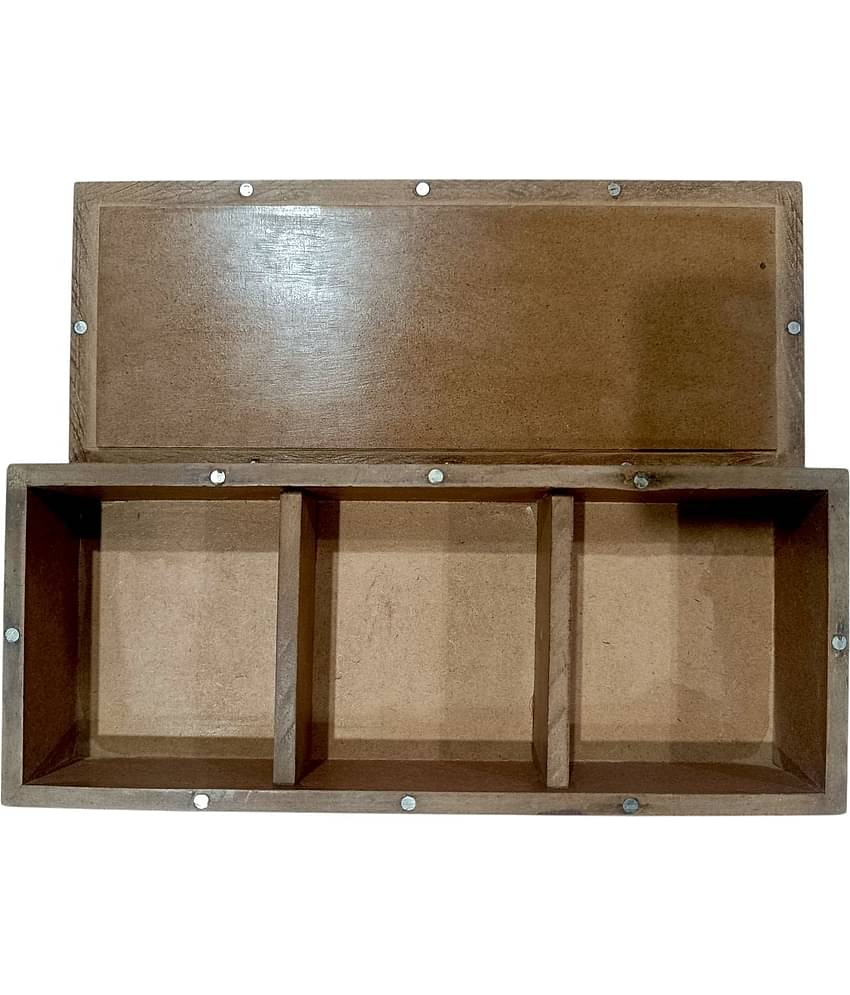 SWH Wooden Masala Box Wooden Brown Spice Container ( Set of 1 )