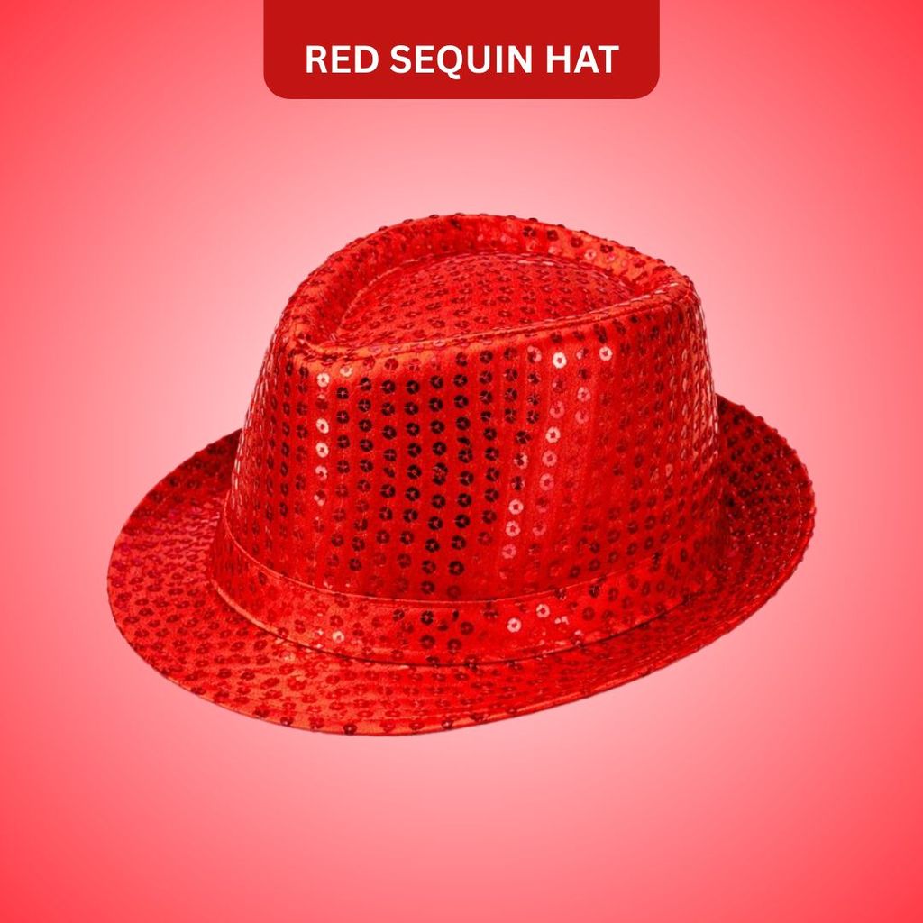 Red Sequin Hat for Adults - Party and Festive Needs | Buy online on ZillyBuy
