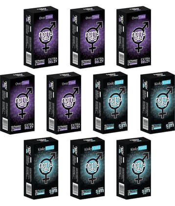 NottyBoy Extra Delay and Extra Thin Condoms - Pack of 100