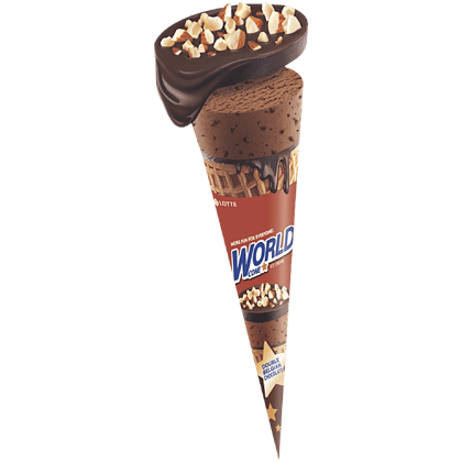 Lotte Ice Cream Double Belgian Chocolate Cone Ice Cream - 150 Ml