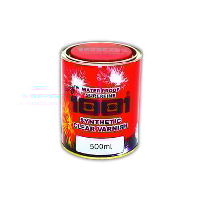 1001 Synthetic Clear Varnish, Waterproof Superfine, Transparent Wood Varnish I Tough Finish, enhances Wood Grain, Good for Furniture & cabinets. 500 ml 1001 Synthetic Clear Varnish, Waterproof Superfine, Transparent Wood Varnish I Tough Finish, enhances Wood Grain, Good for Furniture & cabinets. 500 ml