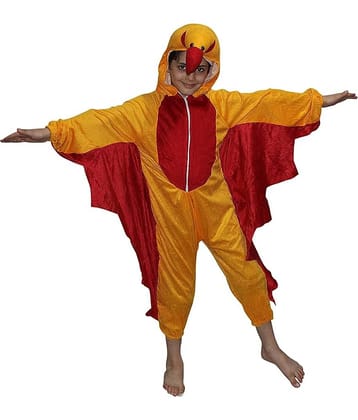 Kaku Fancy Dresses Macaw Bird Costume -Yellow, 3-4 Years, For Boys & Girls