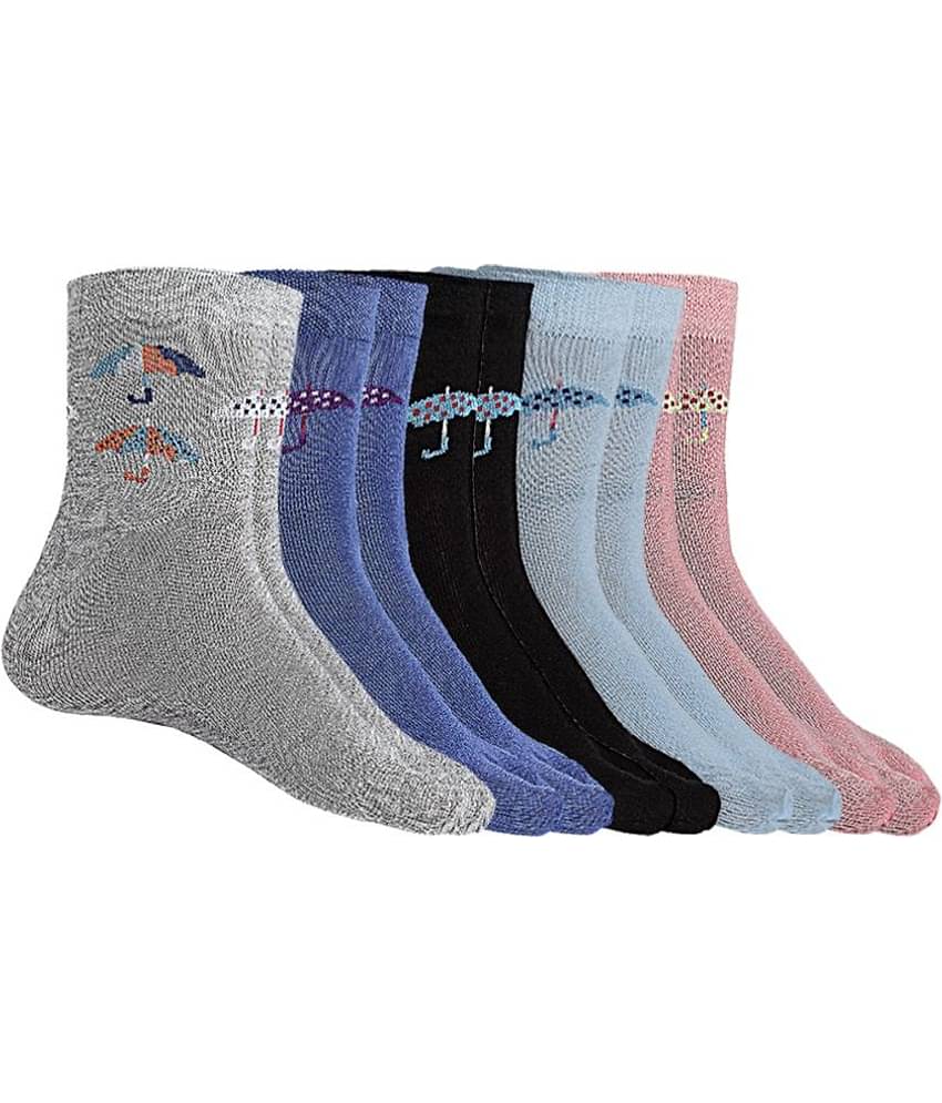Texlon - Multicolor Cotton Women's Ankle Length Socks ( Pack of 5 )