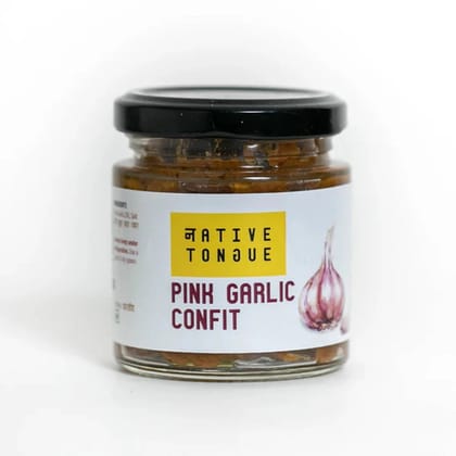 Native Tongue Premium Pink Garlic Confit 200g, Slow-Cooked in Aromatic Olive Oil for a Rich, Savory Flavor
