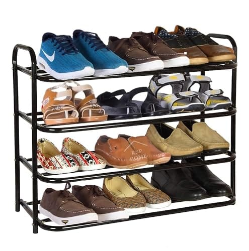 DAREV Heavy Metal Shoe Rack Foldable Open Book Shelf, Book Shelve, Shoe Rack, Shoes Storage Rack for Home