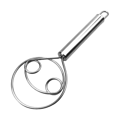 Professional Stainless Steel Dough Whisk | Heavy Duty Dutch Style Mixer for Artisan Baking
