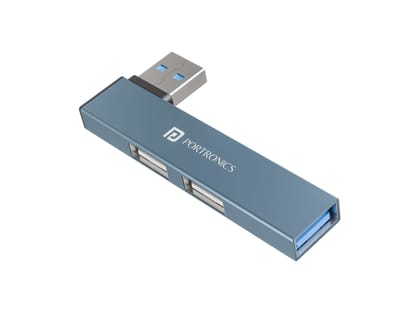 Portronics Mport Mino A, SuperSpeed USB 3.0, High-Speed USB 2.0, L-Shaped Design, Sleek & Compact