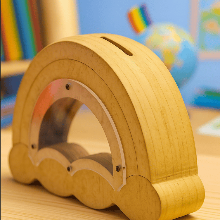 Dbeautify's MDF DIY Rainbow Shape Money Piggy Bank