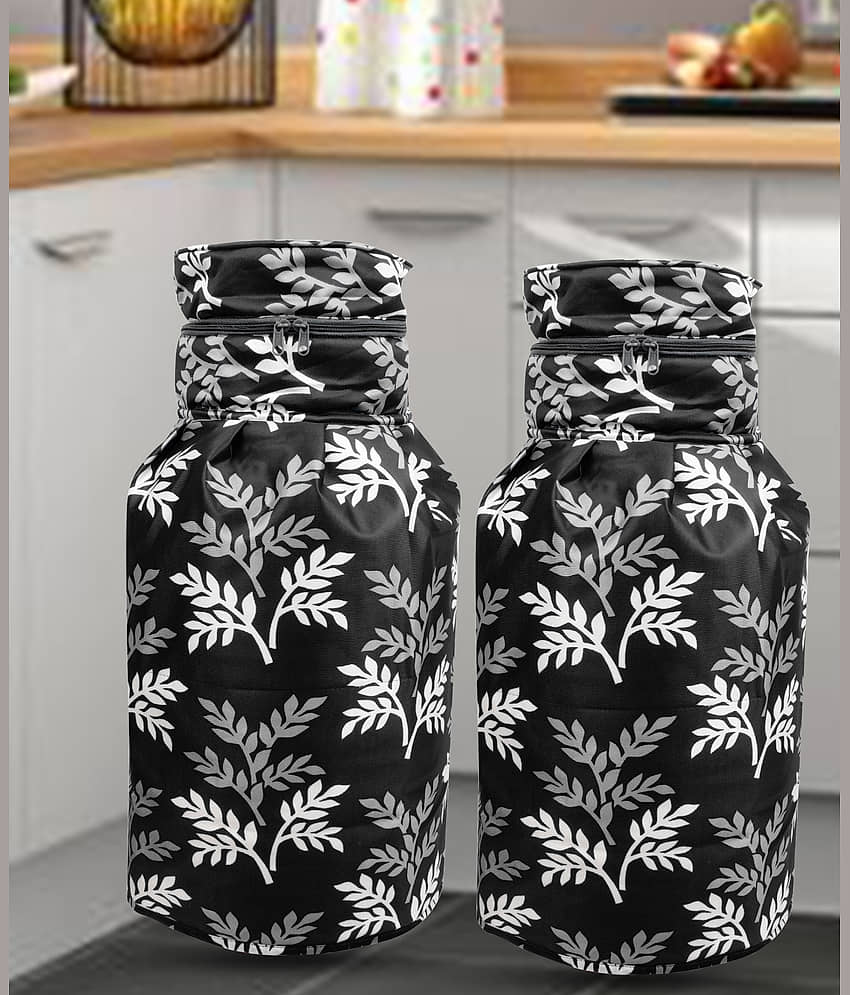 E-Retailer Set of 2 Polyester Black Cylinder Cover