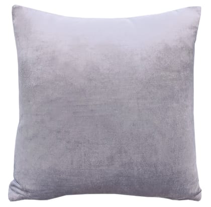 Solid Silver Velvet Cushion Cover-12 x 12 inches / Plain Cotton Backing