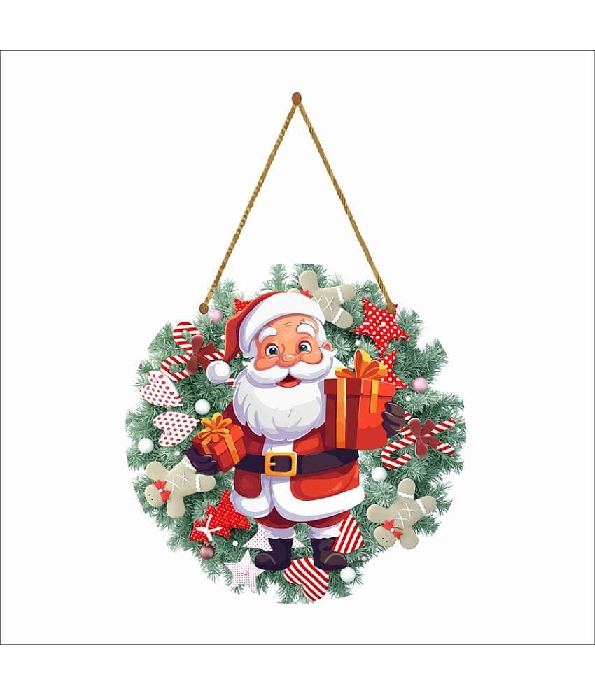 Saf Wood Christmas wall hanging Wall Sculpture Multi - Pack of 1