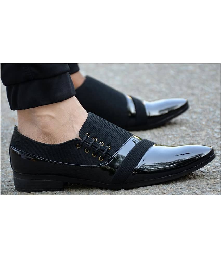 Aadi Black Men's Derby Formal Shoes