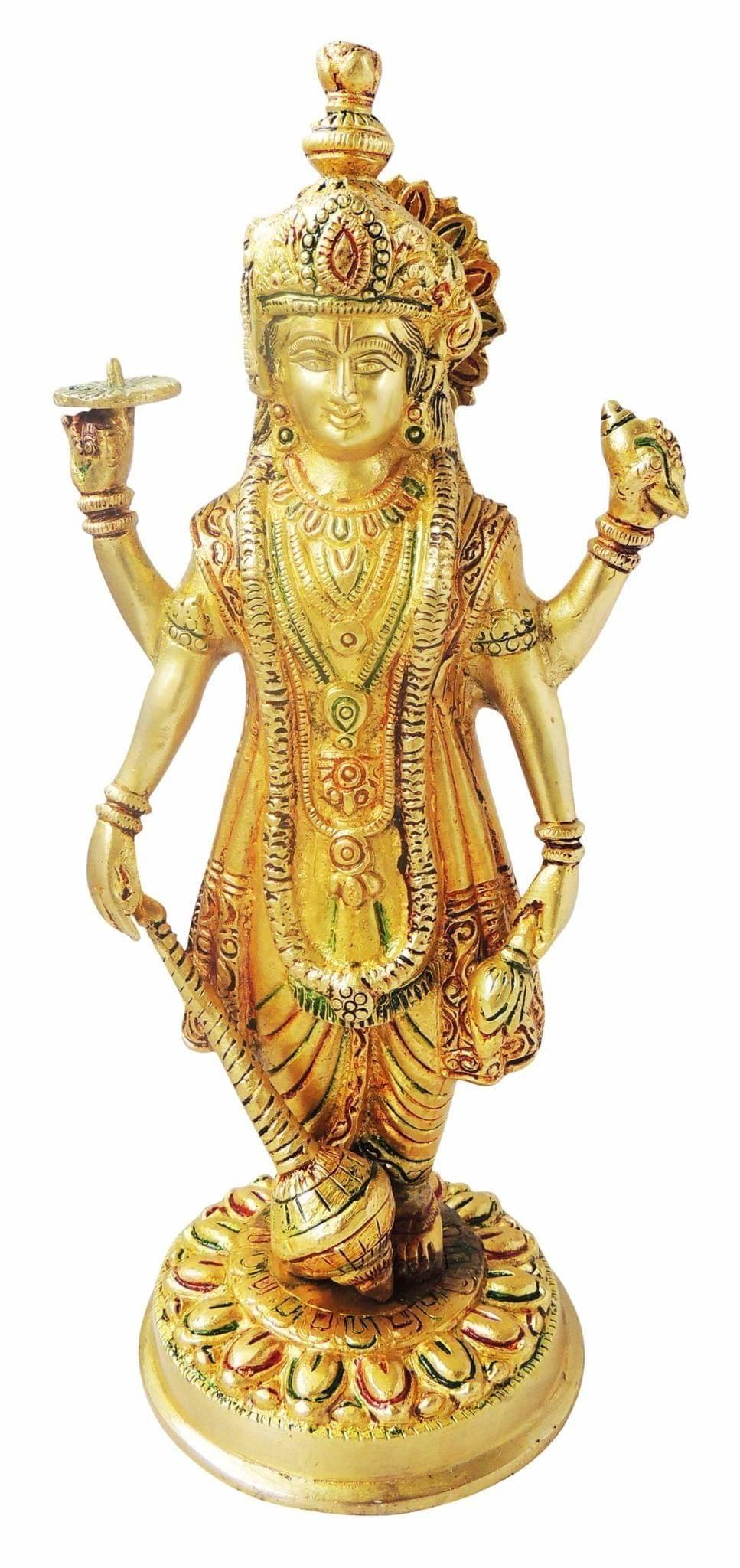 Brass Showpiece Vishnu Ji God Idol Statue  - 4.5*5.5*12.5 inch (BS1140 B)