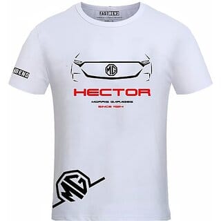 FastB Men Typography Round Neck White T-Shirt