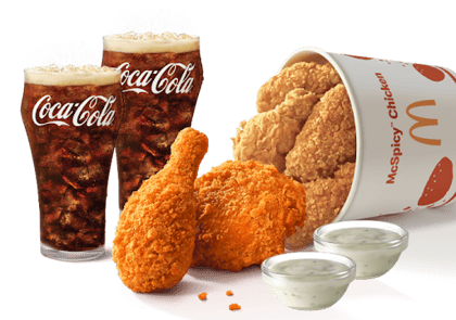 4 Chicken Wings + 2 McSpicy Fried Chicken + 2 Coke + 2 Dips