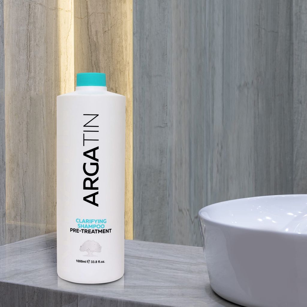 Argatin Clarifying Shampoo Pre-Treatment For All Hair Types, Straightening, Smoothing, Deep Nourishment, 1000Ml, White, Unscented, Unisex Adult