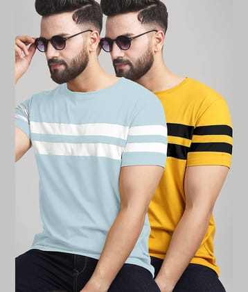 AUSK Pack of 2 Cotton Blend Regular Fit Men's T-Shirt ( Teal )