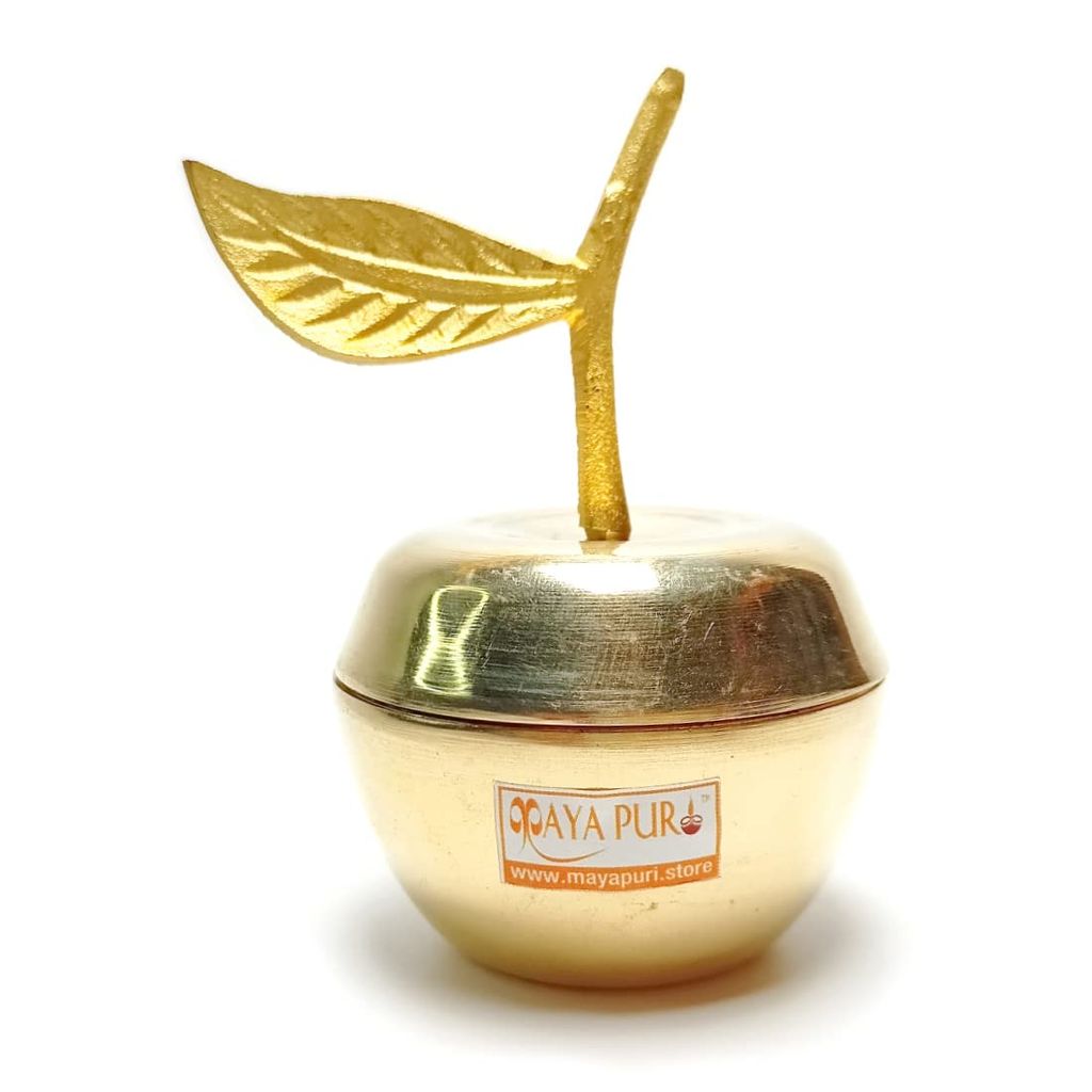 MAYAPURI Brass Sindoor Box, Apple Shape Kumkum Dani or Pital Sindur Dani - Pooja Needs | Buy online on ZillyBuy