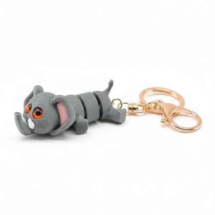Vinglits Wild Beasts 3D Printed Keychains – Articulated Animal Toys, Pocket-Friendly Keyrings, Stress Relief Desk Toys for Kids & Adults, Collectible Accessories (Azad - The Elephant)