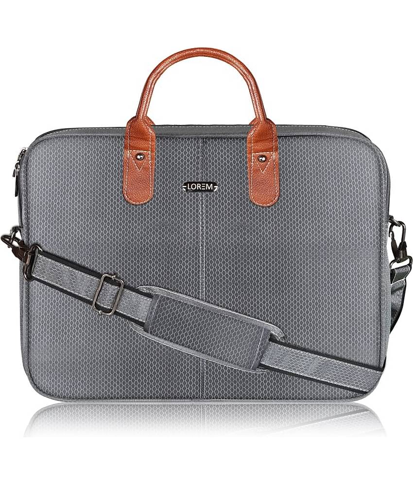 Lorem Grey Faux Leather Folio