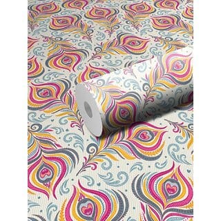 Home Berry 3D Peacock Texture Removable Wallpaper (300 cm X 40 cm)