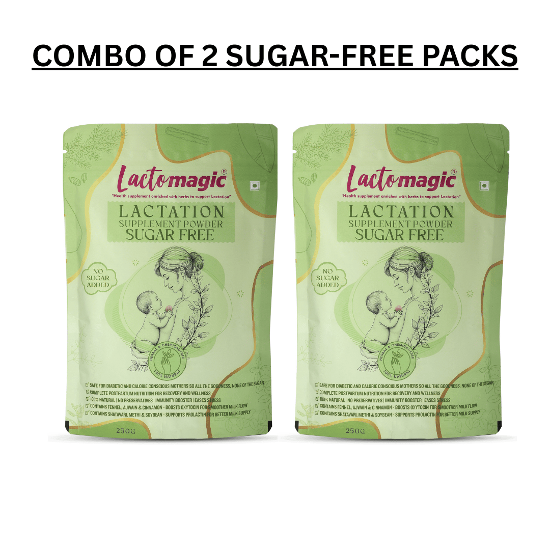 LACTOMAGIC Lactomagic Lactation Supplement Powder - To Increase Mother's Breast Milk Supply With Power Of Satavari, Fenugreek (Sugar-Free) For Healthy Baby, 250 gm Each - Pack of 2