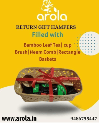 Gift Set (Bamboo Leaf Tea, Cup, Brush, Neem comb, Rectangle Basket)
