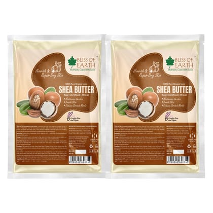 Bliss of Earth Organic Ivory Shea Butter 2x200GM For Skin Raw & Unrefined African, Great For Face, Skin, Body, Lips, DIY products, Now in Refill Pack Bliss of Earth Organic Ivory Shea Butter 2x200GM For Skin Raw & Unrefined African, Great For Face, Skin,