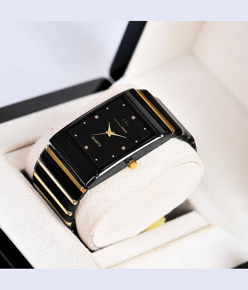 CHARLIEKEEN Black Metal Analog Men's Watch