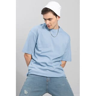 Code Yellow Sky Blue Oversized T-shirt for Men