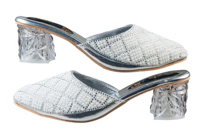 Trendz Silver / White Chappal for Women (Trnz S 250210)-Silver/White / 4