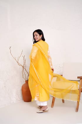 Sunflower Charm Dupatta-Free Size / Sunflower Yellow