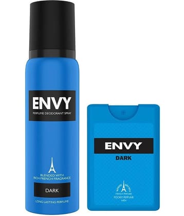 Envy Dark Deo for Men 140ml & Dark Pocket Perfume 18ml (Pack of 2)