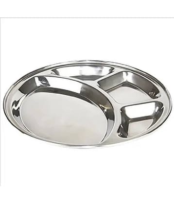Dynore 1 Pcs Stainless Steel Silver Partition Plate