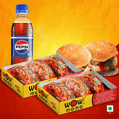 Veg PanFried Momo (Tomato Garlic)6Pc+Veg Moburg 2Pc +1 Pepsi 250ml