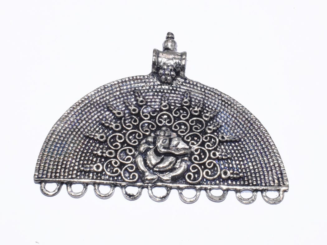 German Silver Metal Oxidized Silver Pendant  ,(SPN-094) , Per Packet of 2 Pcs-Per Packet of 2 Pcs / 73 MM