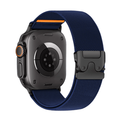 Premium Strechy Nylon Sports Band By iSerieshub For Apple Watch-49 - 46 - 45 - 44MM / Navy Blue