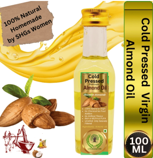 Almond Oil, Wood-Cold Pressed Extra Virgin 100ML