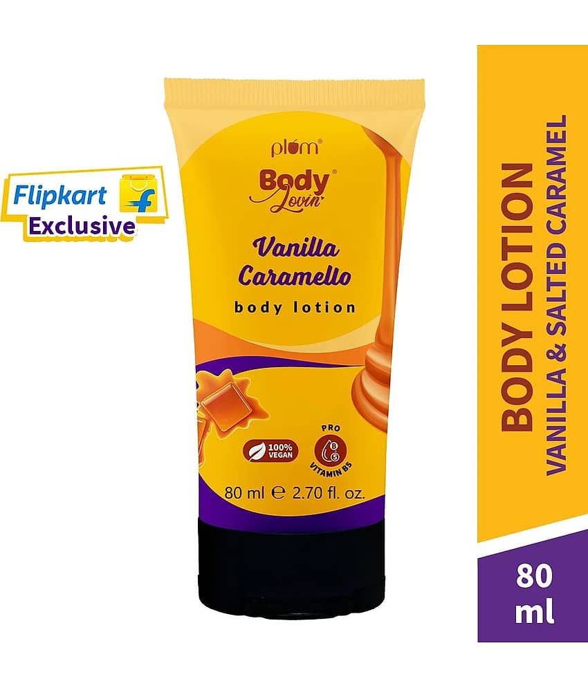 Plum BodyLovin' Vanilla Caramello Body Lotion with Cocoa Butter + Deep Moisturization (80 ml)
