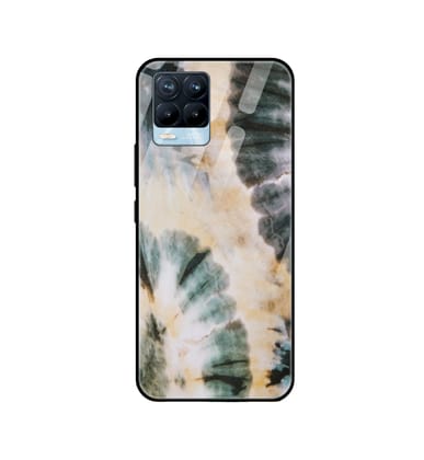 Black And Gold Tie Dye - Glass Case For Realme Models-Realme 6