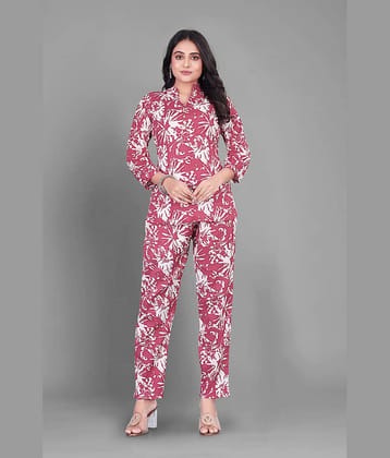 INDIAN SILKS Women Printed T-Shirt With Trousers Co-Ord Set ( Multicolor )