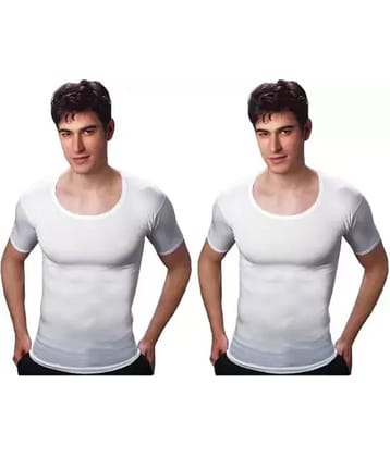 INNERO Pack of 2 Cotton Basic Vest For Men ( White )