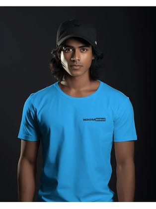 REDESIGNWEBGO Polyester Regular Fit Solid Half Sleeves Mens T-Shirt - Blue ( Pack of 1 ) - None