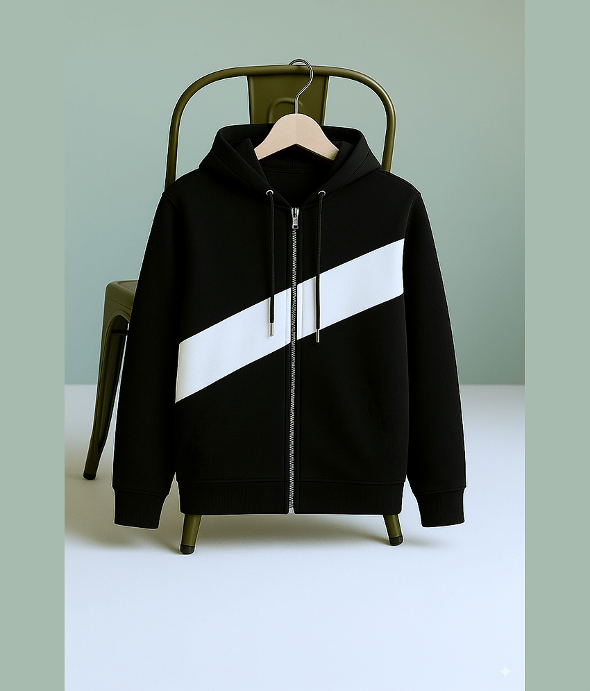 Try This Cotton Blend Hooded Men's Sweatshirt - Black ( Pack of 1 )