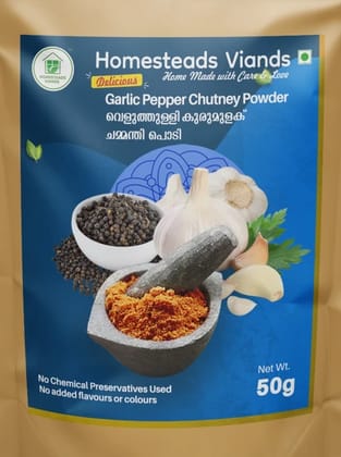 Homesteads Viands Garlic Pepper Chutney Powder 50g Pack of 2