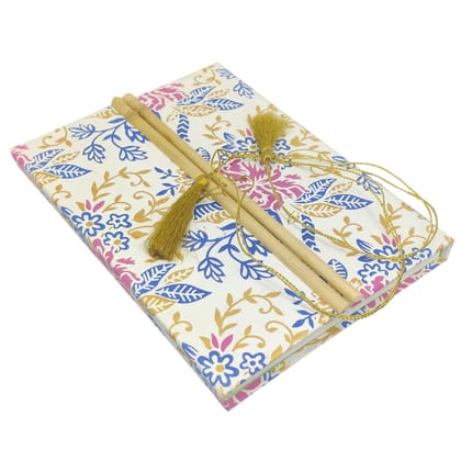 Handmade Vintage Journal Notebook (1 PC x 50 Pages) 6x8 Inch Bamboo Sticks Organic Cotton Papers Tassle Thread Lock Personal Gifts Multicolor-1 Unit